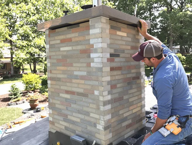 Lewisboro Chimney Sweep completing a modern chimney remodel in Lewisboro, NY