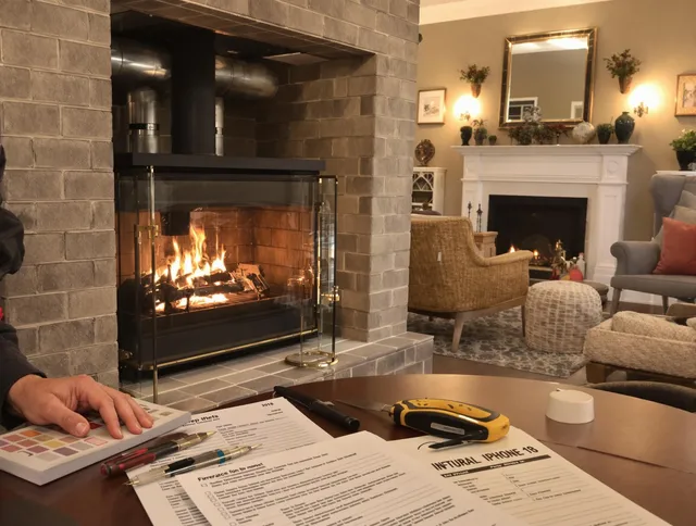 Lewisboro Chimney Sweep verifying fireplace safety measures in Lewisboro, NY